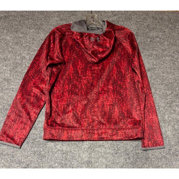 Under Armour boys large Hooded Red & Gray ColdGear Sweatshirt - Picture 4 of 15